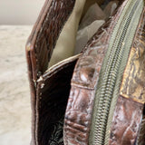 Brahmin Dark Brown Crocodile Leather Tote