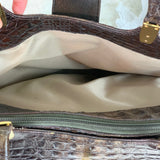 Brahmin Dark Brown Crocodile Leather Tote