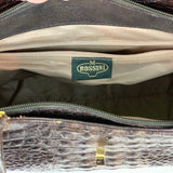 Brahmin Dark Brown Crocodile Leather Tote