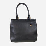 Black Grained Leather Tote