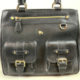 Black Grained Leather Tote