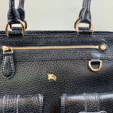 Black Grained Leather Tote