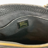 Black Grained Leather Tote