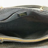 Black Grained Leather Tote