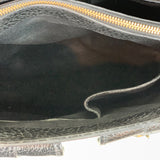 Black Grained Leather Tote