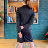Dark-Gray Wool Pinstripe Skirt Suit
