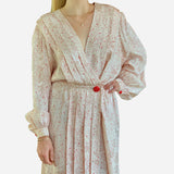 Long Sleeve Silk Wrap Dress
