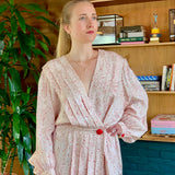 Long Sleeve Silk Wrap Dress