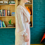 Long Sleeve Silk Wrap Dress