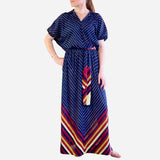 Navy-Blue Casual Maxi Dress