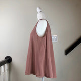 Dusty Rose Sleeveless V-Neck Silk Blouse