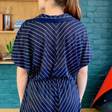 Navy-Blue Casual Maxi Dress