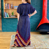 Navy-Blue Casual Maxi Dress