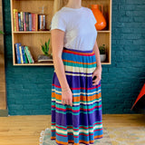 Multicolored Striped Knit Skirt
