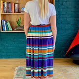 Multicolored Striped Knit Skirt