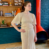 Cream Mid-Length Sheer Crochet Dress