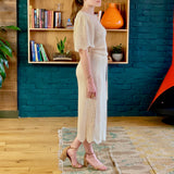 Cream Mid-Length Sheer Crochet Dress