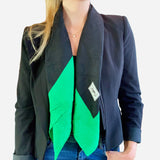Black and Green Square Silk Scarf