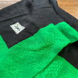 Black and Green Square Silk Scarf