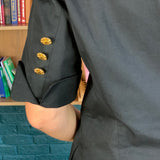 Black Short-Sleeve Double-Breasted Blazer