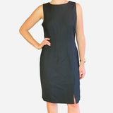 Black Sleeveless Knee-Length Wool Dress