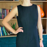Black Sleeveless Knee-Length Wool Dress