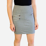 Gray Mini Bodycon Skirt