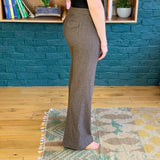 Brown Wool Wide-Leg Pants