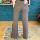 Brown Wool Wide-Leg Pants