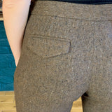 Brown Wool Wide-Leg Pants