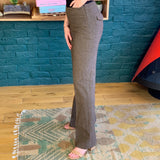 Brown Wool Wide-Leg Pants