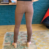 Brown Coated 'Lola' Stovepipe Skinny Jeans