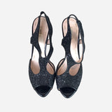 Black Sequin Platform Pumps