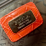 Red Embossed Leather Shoulder Bag