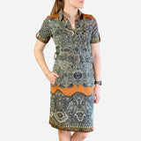 Abstract Printed Knee-Length Dress