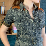 Abstract Printed Knee-Length Dress