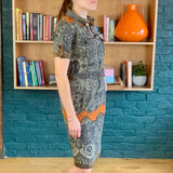 Abstract Printed Knee-Length Dress