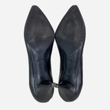 Black Pointed-Toe Low-Heeled Pumps