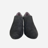 Black Suede Low-Heeled Ankle Boots