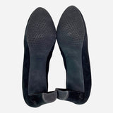 Black Suede Low-Heeled Ankle Boots