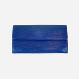 Blue Epi Leather Sarah Wallet