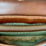 Brown Leather and Calf Hair Shoulder Bag