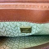 Brown Leather and Calf Hair Shoulder Bag