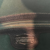 Black Leather Horse Drawstring Shoulder Bag