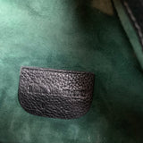 Black Leather Horse Drawstring Shoulder Bag