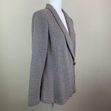 Gray Shawl Collar Knit Blazer