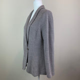 Gray Shawl Collar Knit Blazer