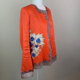 Linen and Silk Floral Printed Jacket