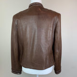 Brown Open-Front Leather Jacket