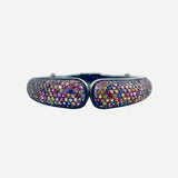 Sterling Silver and Multicolor Sapphire Hinged Cuff Bracelet